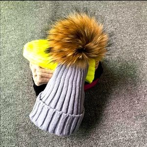 Real fur Pom Pom hat